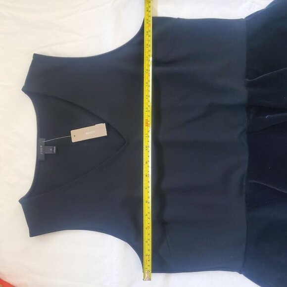 J. Crew Black Ponte Peplum Top V Neck Ruffle Hem Pullover XL (A-10) - Picture 7 of 10